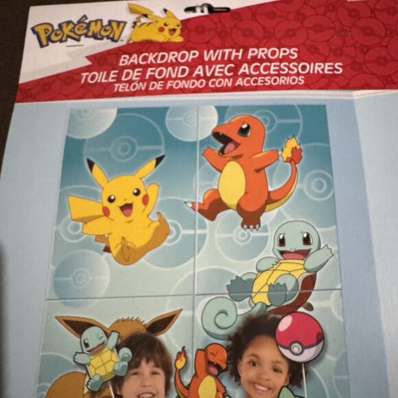 Pokemon Backdrop Scene Setter With 12 Props Party Fun Kit Pikachu Birthday 27x40 - Picture 3 of 5